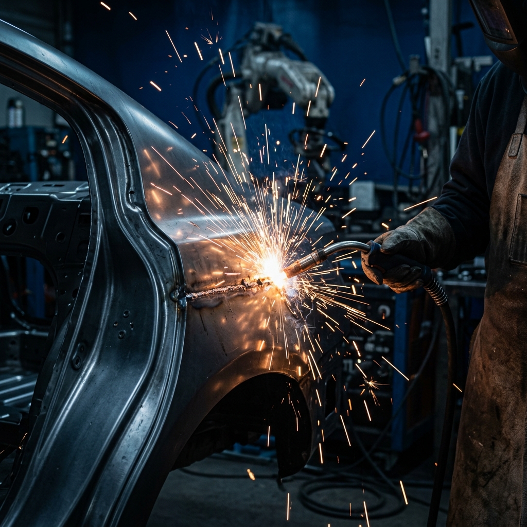 Welding sparks